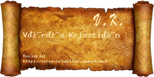 Vörös Krisztián névjegykártya